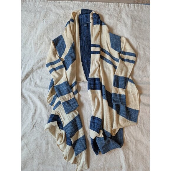 Ralph Lauren Women's Cotton Silk Knit Striped Open Shawl Long Cardigan Size Larg - Picture 8 of 14